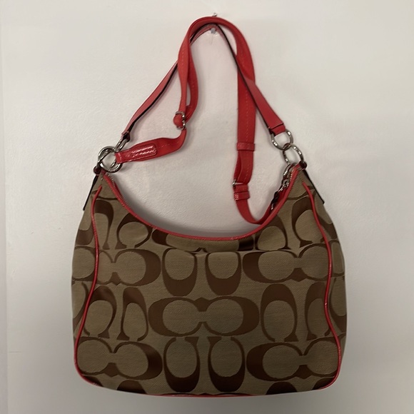 Coach Canvas and Coral double straps Handbag, great used condition. - Picture 5 of 8